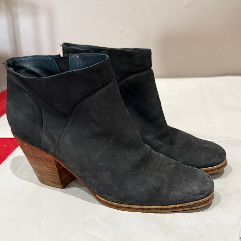 Rachel Comey Black Ankle Boots with Wooden Heel